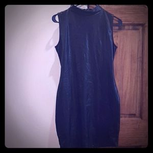 Fashion Nova Black Leatherette Mini Dress